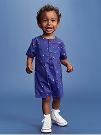 Image number 1 showing, Old Navy x Disney© Poplin One-Piece Romper for Baby