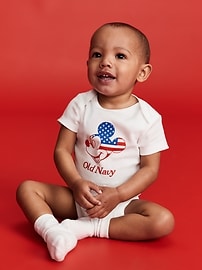 Image number 1 showing, Old Navy x Disney© Mickey Mouse Flag Logo-Graphic Bodysuit for Baby