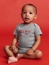 Image number 1 showing, Old Navy x Disney© Short-Sleeve Logo-Graphic Bodysuit for Baby
