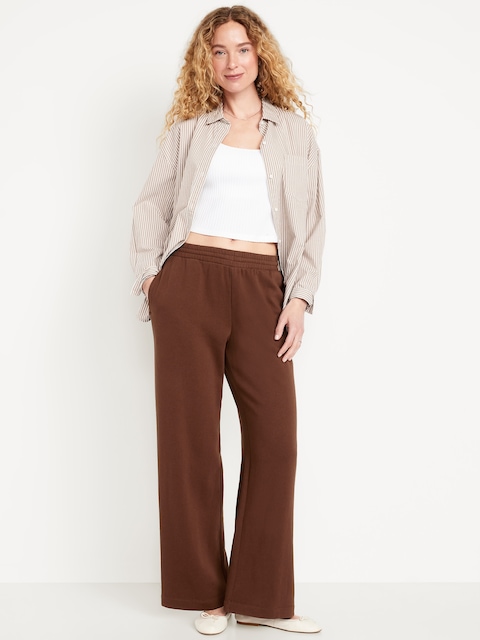 High-Waisted SoComfy Wide-Leg Sweatpants - Tannin Brown