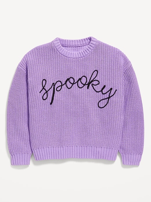 Image number 2 showing, Oversized Crew-Neck Sweater for Girls