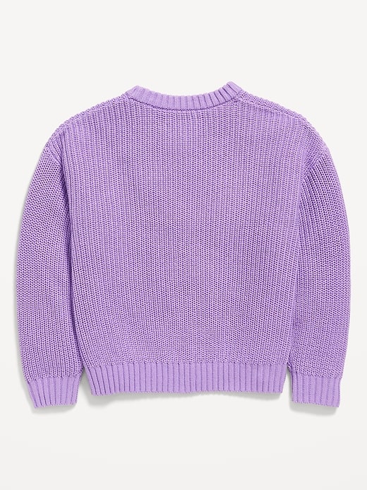 Image number 3 showing, Oversized Crew-Neck Sweater for Girls