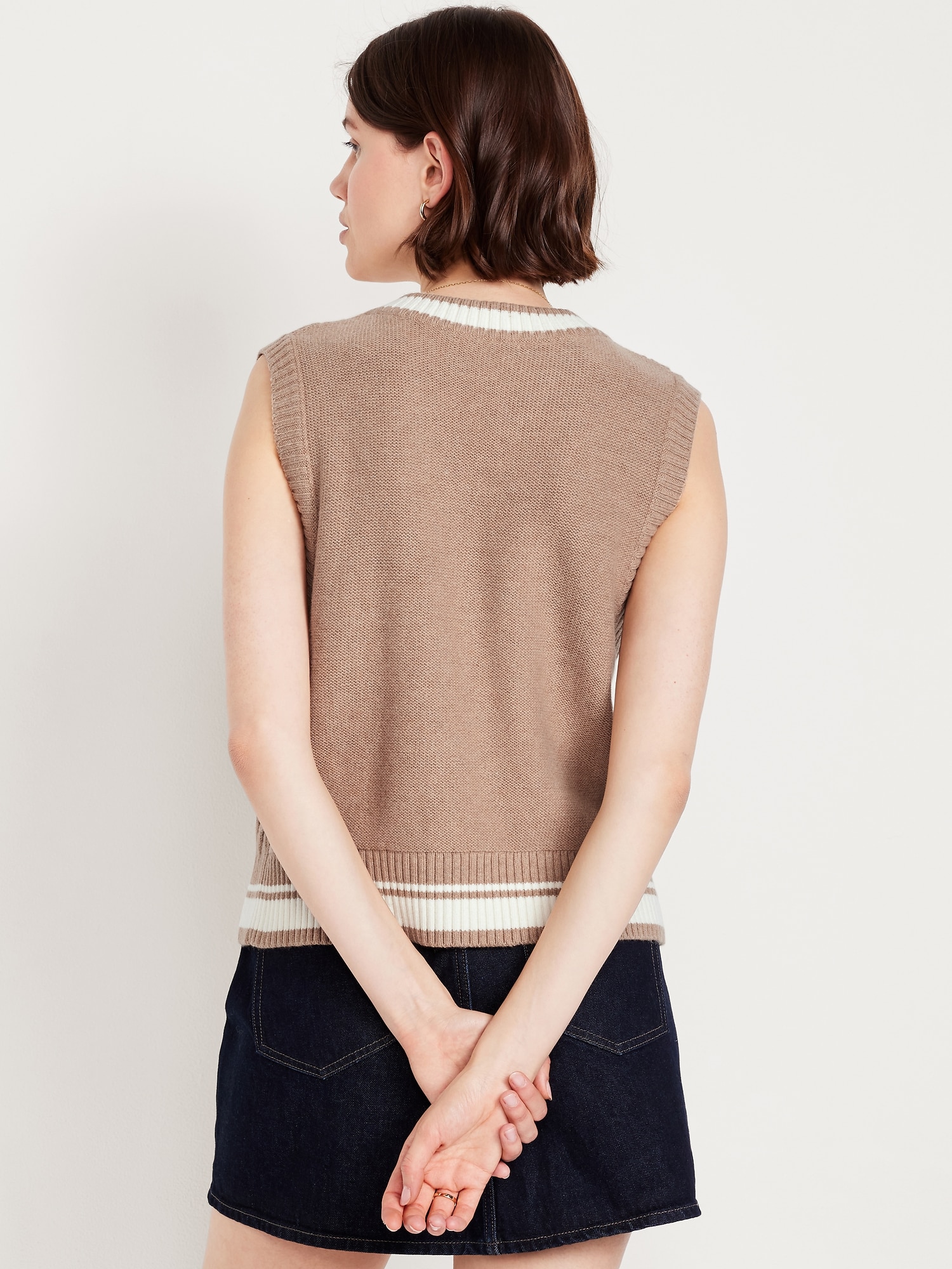 Wool-Blend Cable-Knit Vest