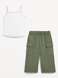 Image number 2 showing, Ribbed Cami Tank and Cargo Pants Set for Baby