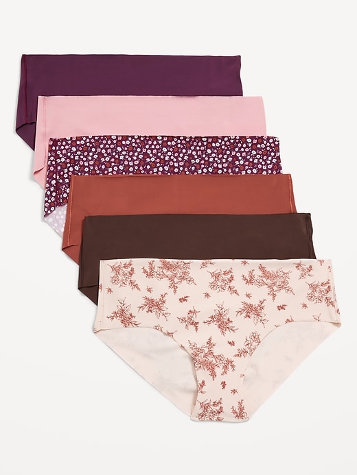 Image number 1 showing, Low-Rise No-Show Hipster Underwear 6-Pack