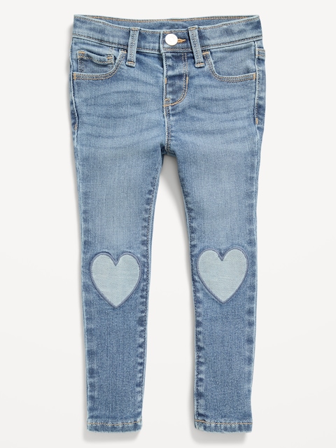 High-Waisted Rockstar 360° Stretch Jeggings for Toddler Girls - Hearts