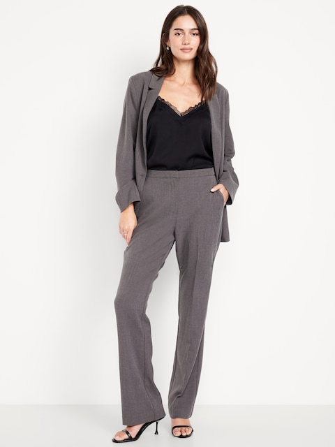 Mid-Rise Taylor Boot-Cut Pants - Gray Melange