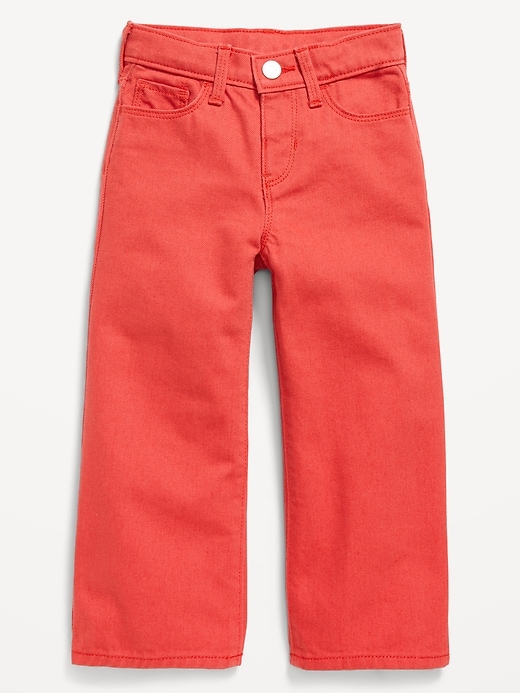 Image number 1 showing, High-Waisted Baggy Wide-Leg Jeans for Toddler Girls