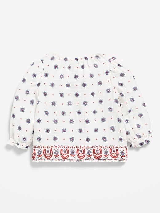 Image number 2 showing, Printed Long-Sleeve Double-Weave Top for Baby