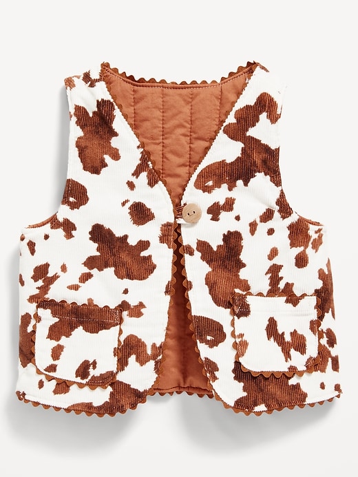 Image number 1 showing, Printed Corduroy Vest for Baby