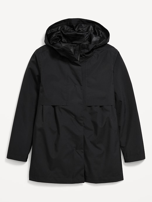 Image number 2 showing, Water-Resistant Hooded Jacket for Girls