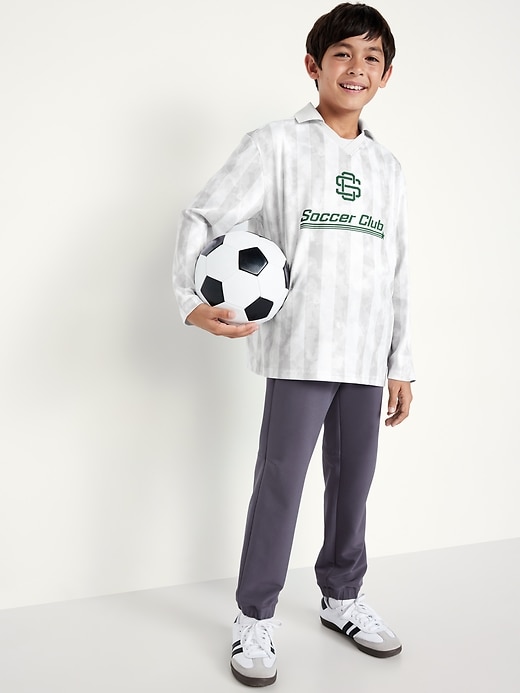 Image number 3 showing, Oversized Long-Sleeve Collared Soccer Top for Boys