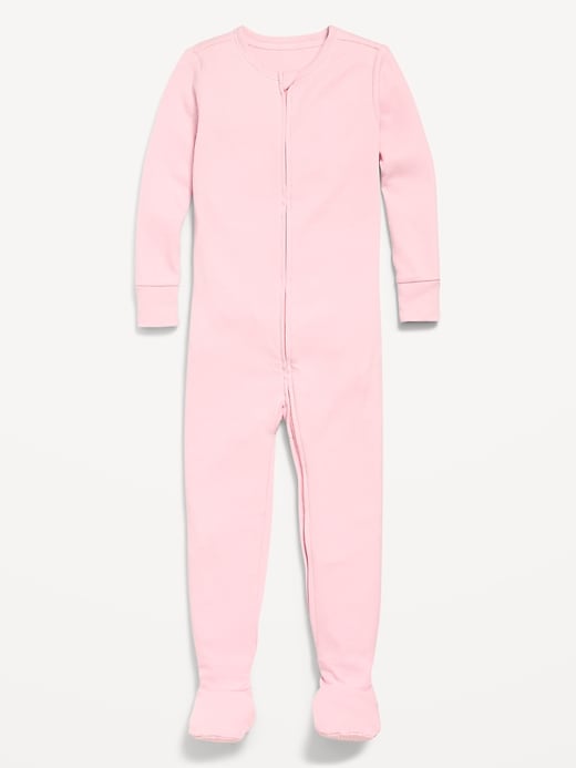 Image number 1 showing, Snug-Fit 2-Way-Zip Ribbed Pajama One-Piece for Toddler & Baby