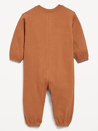 Image number 2 showing, Long-Sleeve Waffle-Knit Henley One-Piece for Baby