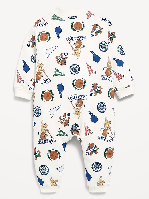 Image number 2 showing, Printed Long-Sleeve French-Terry One-Piece for Baby