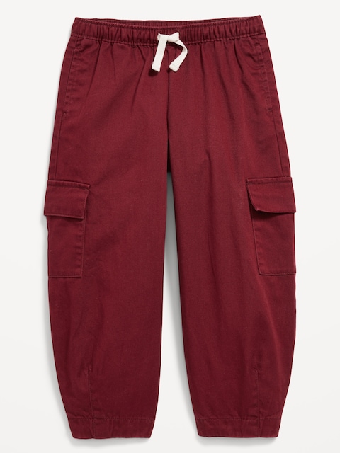 Barrel-Leg Twill Cargo Pants for Toddler Girls