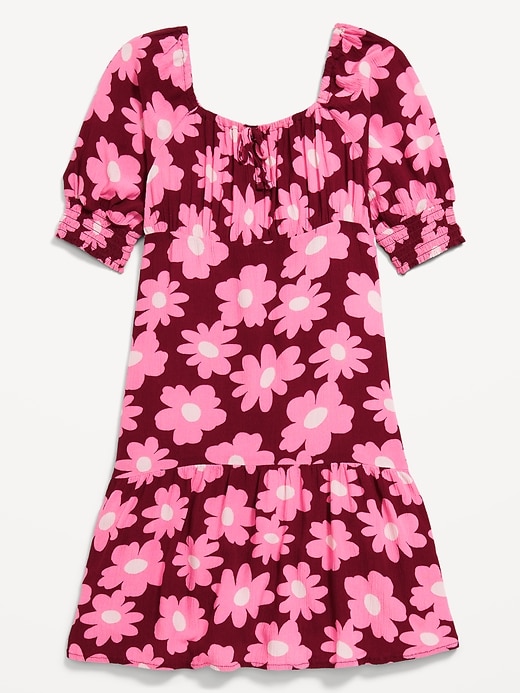 Image number 3 showing, Short-Sleeve Crinkle Crepe Swing Dress for Girls