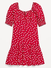 Image number 3 showing, Short-Sleeve Crinkle Crepe Swing Dress for Girls