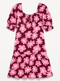 Image number 3 showing, Short-Sleeve Crinkle Crepe Swing Dress for Girls