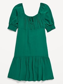 Image number 3 showing, Short-Sleeve Crinkle Crepe Swing Dress for Girls
