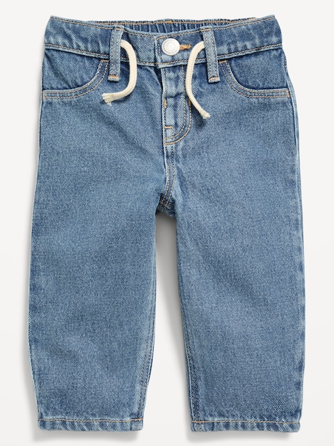 Drawstring Barrel-Leg Jeans for Baby - Medium Wash