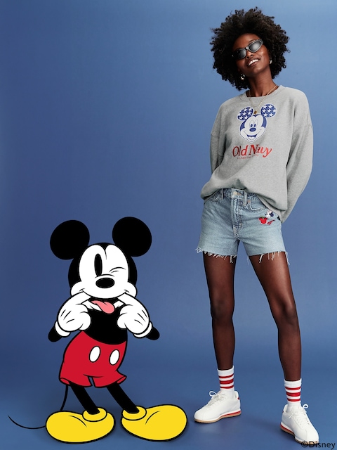 Old Navy x Disney© Mickey Mouse Oversized Flag Logo-Graphic Sweatshirt