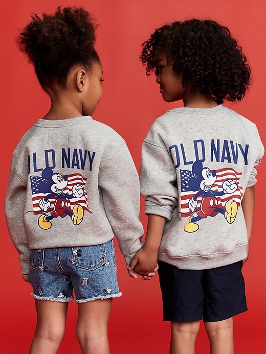 Image number 2 showing, Old Navy x Disney© Mickey Mouse Unisex Oversized Flag Graphic Sweatshirt for Toddler