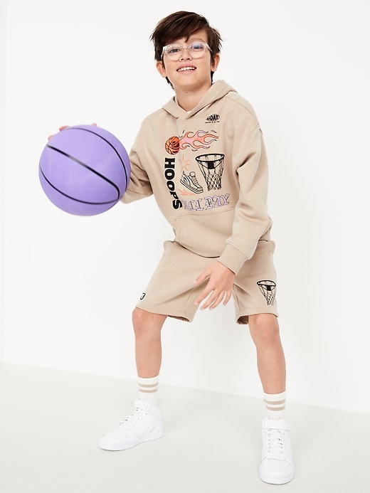 Image number 1 showing, Fleece Jogger Shorts for Boys (At Knee)