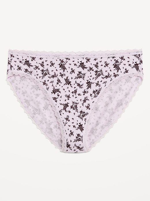 Image number 3 showing, High-Waisted Lace-Trim Bikini Underwear
