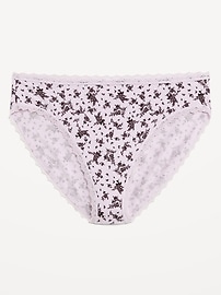 Image number 3 showing, High-Waisted Lace-Trim Bikini Underwear