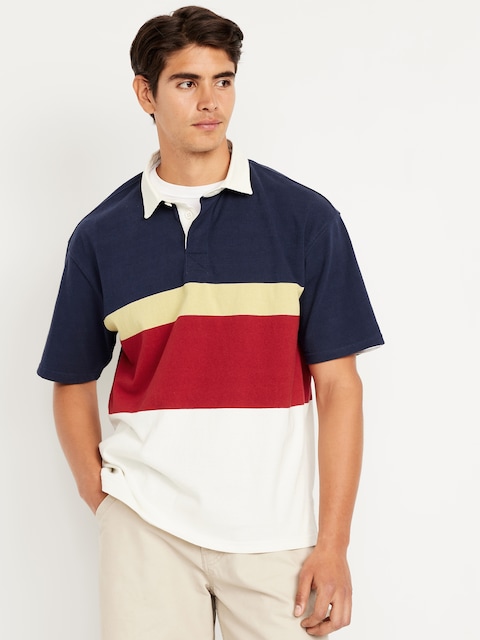 Rugby Stripe Polo - White Multi Stripe