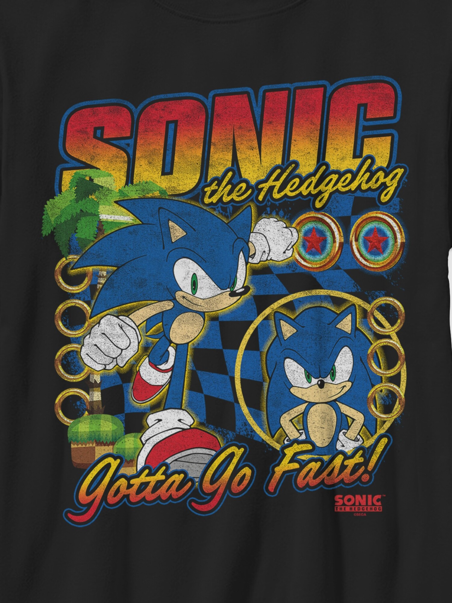 Детская футболка Old Navy Sonic the Hedgehog Racer Sonic Gender-Neutral Graphic, цвет: Чёрный — фото 2