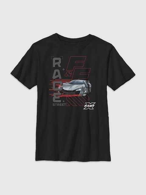Fast And Furious Race Street Gender-Neutral Graphic T-Shirt for Kids - Black