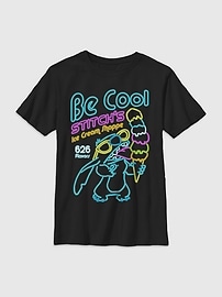 Image number 1 showing, Lilo Stitch Neon Ice Cream Gender-Neutral Graphic T-Shirt for Kids