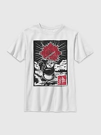 Image number 1 showing, Kung Fu Panda Panda Woodcut Gender-Neutral Graphic T-Shirt for Kids