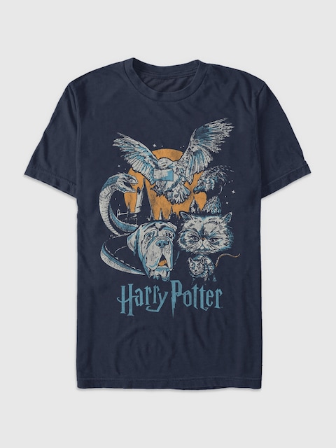 Harry Potter Night Animal Graphic T-shirt - Navy