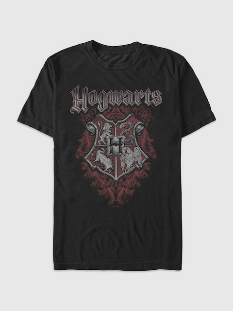 Harry Potter Grunge Crest Graphic T-shirt - Black