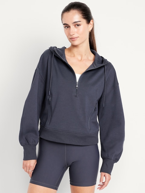 Dynamic Fleece Half-Zip Hoodie Sweatshirt - Dusk Navy