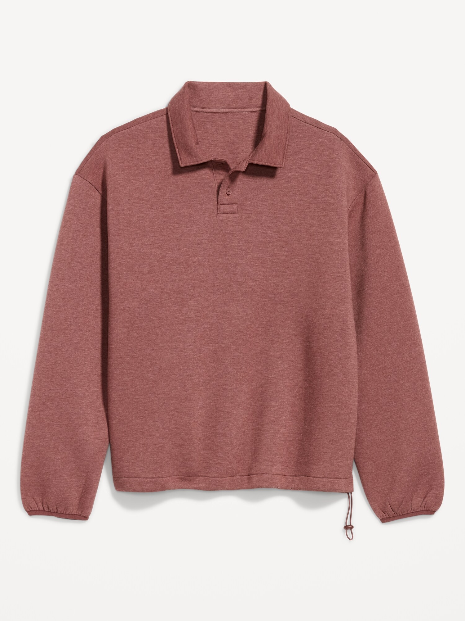 Мужская толстовка Old Navy Bounce Fleece Oversized Polo Sweatshirt, цвет: Тёмно-бордовый — фото 4