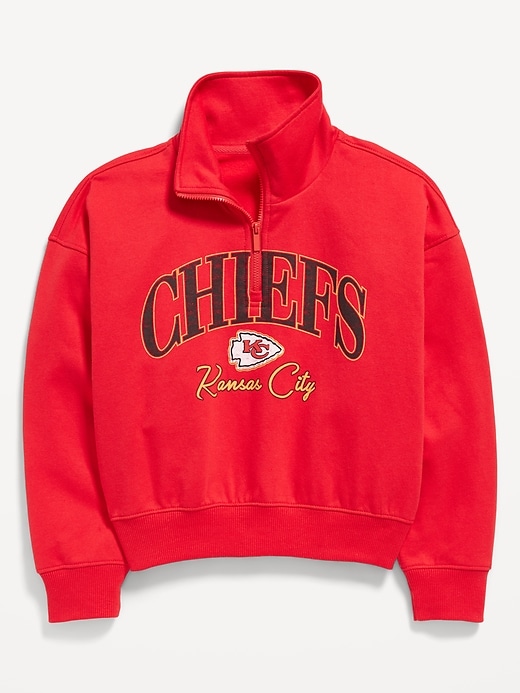 Image number 3 showing, NFL™ Kansas City Chiefs™ Oversized Quarter-Zip Sweatshirt for Girls