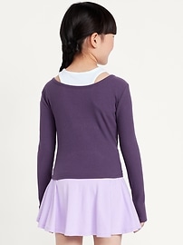Image number 2 showing, 2-In-1 Ribbed Performance Top for Girls