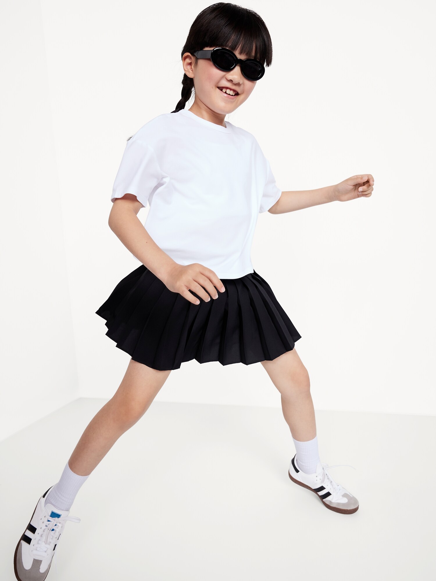 Юбка-шорты Old Navy High-Waisted Pleated Performance Skort для девочек, цвет: Чёрный — фото 3