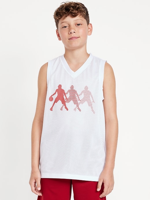 Image number 3 showing, Mesh Graphic Basketball Tank Top for Boys