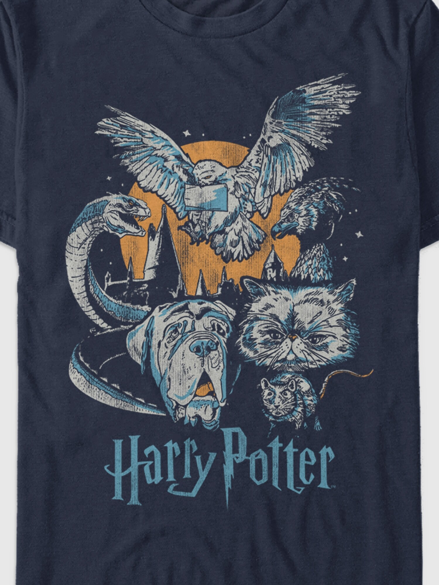 Мужская футболка Old Navy Harry Potter Night Animal Graphic, цвет: Тёмно-синий — фото 2