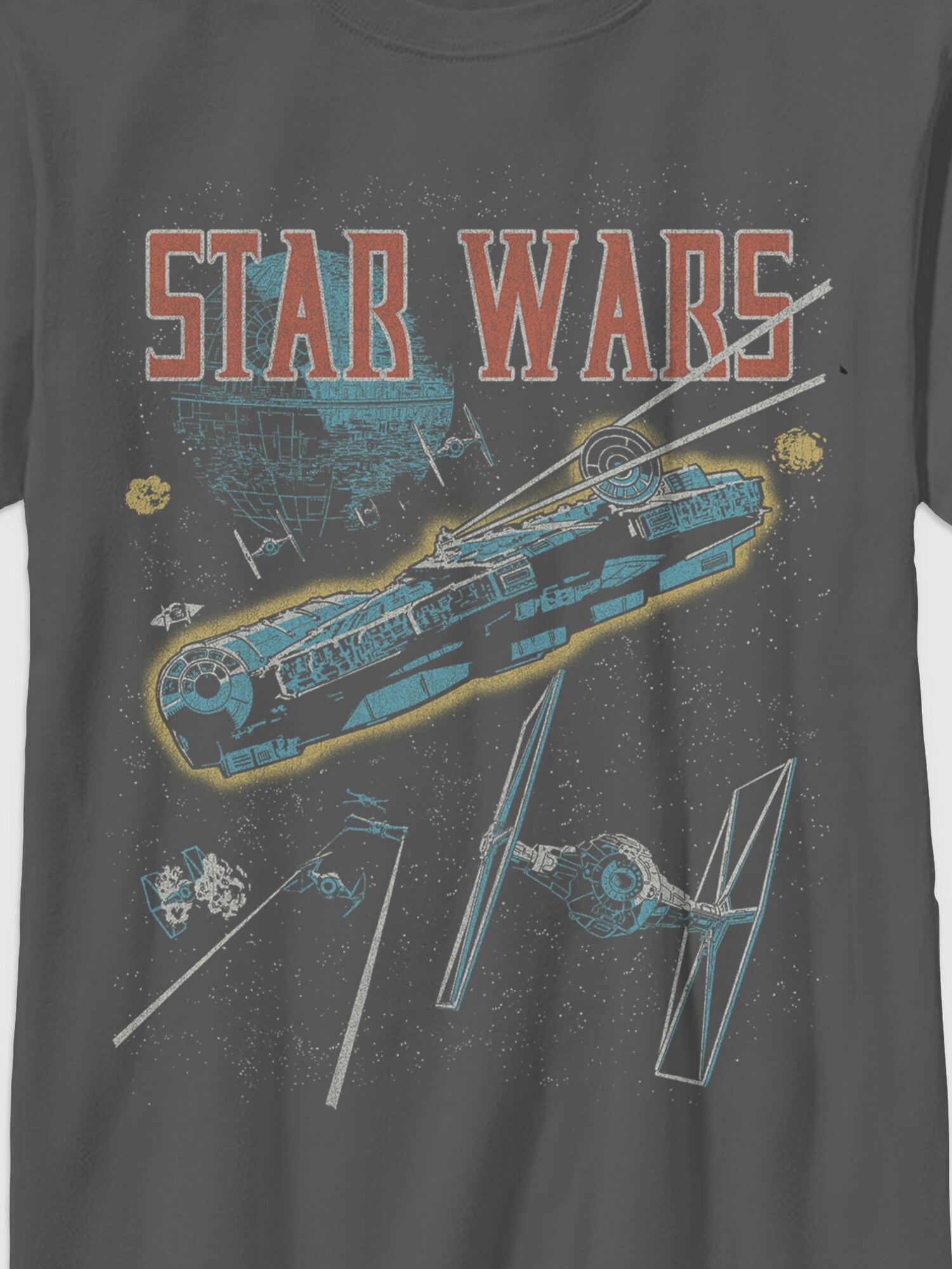 Детская футболка Old Navy Star Wars Vintage Space Battle Gender-Neutral Graphic, цвет: Угольный — фото 2