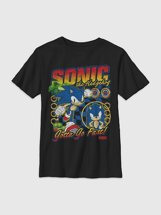 Image number 1 showing, Sonic the Hedgehog Racer Sonic Gender-Neutral Graphic T-Shirt for Kids