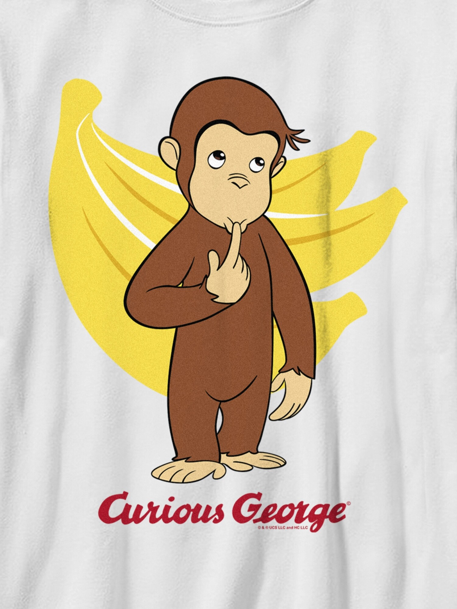 Детская футболка Old Navy Curious George Banana George Gender-Neutral Graphic, цвет: Белый — фото 2