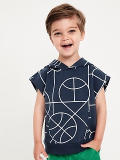 Dynamic Fleece Oversized Sleeveless Hooded Sweatshirt for Toddler Boys