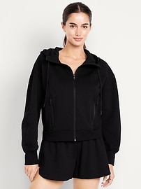 Image number 1 showing, Dynamic Fleece Oversized Full-Zip Hoodie Sweatshirt