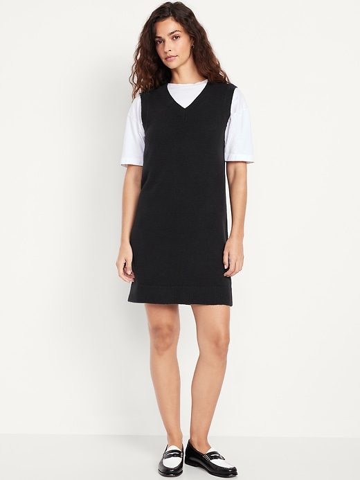 Image number 1 showing, SoSoft Sleeveless Mini Sweater Dress